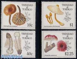 Trinidad & Tobago 1990 Stamp World, Mushrooms 4v, Mint NH, Nature - Mushrooms - Mushrooms