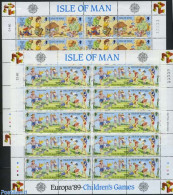 Isle Of Man 1989 Europa 2 M/ss, Mint NH, History - Various - Europa (cept) - Toys & Children's Games - Man (Insel)