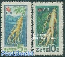Korea, North 1961 Ginseng 2v, Mint NH, Nature - Fruit - Obst & Früchte