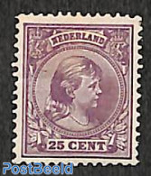 Netherlands 1891 25c, Purple, Stamp Out Of Set, Unused (hinged) - Nuovi