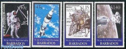 Barbados 1999 Moonlanding 4v, Mint NH, Transport - Space Exploration - Barbades (1966-...)