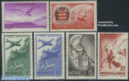 Monaco 1942 Airmail 6v, Mint NH, Nature - Transport - Birds - Aircraft & Aviation - Nuovi