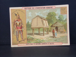 116 CHROMOS . IMAGE . HISTOIRE DE L HABITATION HUMAINE . MAISON ET COSTUMES GERMAINS ET GAULOIS. EXPOSITION . PARIS 1889 - Otros & Sin Clasificación