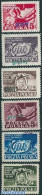 Poland 1950 Union Congress 6V With Groszy Overprint, Unused (hinged) - Neufs