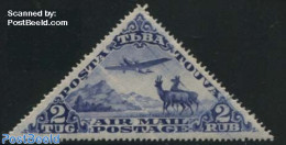 Tuva 1934 2T, 60x30mm, Stamp Out Of Set, Unused (hinged), Nature - Transport - Deer - Aircraft & Aviation - Airplanes