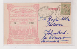 CROATIA HUNGARY 1905 LOTTERY  Ticket Postcard - Lotterielose