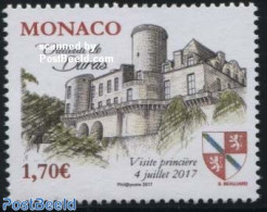Monaco 2017 Duras Castle 1v, Mint NH, History - Coat Of Arms - Art - Castles & Fortifications - Unused Stamps