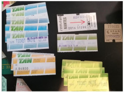 Lot De Tickets Du Tramway De Nantes - Sonstige & Ohne Zuordnung