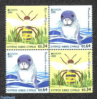 Cyprus 2021 Europa, Endangered Animals 4v From Booklet [+], Mint NH, History - Nature - Europa (cept) - Insects - Sea .. - Neufs