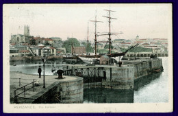 Ref 1656 - 1905 Peacock Postcard - The Harbour Penzance With Sailing Ship - Squared Circle Postcard "Treen" - Autres & Non Classés