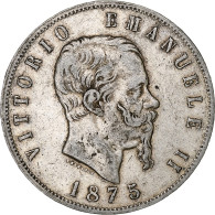 Italie, Vittorio Emanuele II, 5 Lire, 1875, Milan, Argent, TB+, KM:8.3 - 1861-1878 : Víctor Emmanuel II