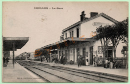 CHELLES - LA GARE (77) (ANIMÉE, ARRIVÉE D'UN TRAIN) - DOS VERT - Chelles