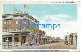 229693 MEXICO TEXAS MAIN BUSINNES STREET IN C. JUAREZ OPPOSITE EL PASO POSTAL POSTCARD - Mexico