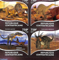 Central Africa 2015 Dinosaurs 4v M/s, Mint NH, Nature - Prehistoric Animals - Vor- U. Frühgeschichte