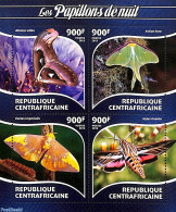 Central Africa 2015 Moth 4v M/s, Mint NH, Nature - Butterflies - Centrafricaine (République)
