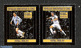 Congo Dem. Republic, (zaire) 2012 WC Football 2v, Gold, Mint NH, Sport - Football - Other & Unclassified