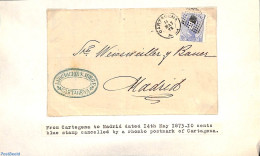 Spain 1873 Cover, See Description In Picture, Postal History - Lettres & Documents