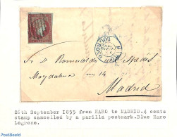 Spain 1855 Cover, See Description In Picture, Postal History - Briefe U. Dokumente