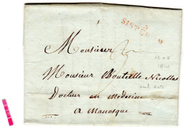 Basses-Alpes - LAC (29/12/1814) Marque En Rouge 5 / SISTERON - 1801-1848: Precursori XIX