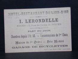 124 CHROMOS . PUPLICITE. HOTEL RESTAURANT DU LION D OR . I LERONDELLE . ROUEN 2 RUE DE LA SEINE .LE TALISMAN - Publicités