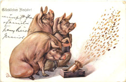 Neujahr - Schweine Mit Geldkanone - Nouvel An