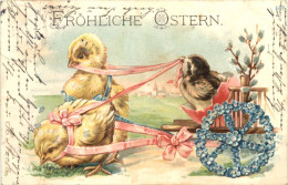 Ostern - Huhn - Prägekarte - Pâques