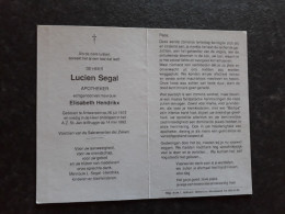 Apotheker - Lucien Segal ° Antwerpen 1913 + Brugge 1992 X Elisabeth Hendrikx - Begraf. Wuustwezel - Obituary Notices