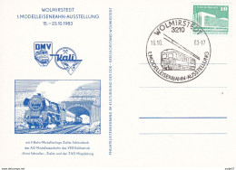 Deutschland Germany Ganzsache/postal Stationary 1 Modelleisenbahn-tentoonstelling 15. - 23.10.1983 - Trains