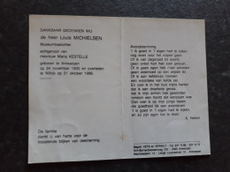 Louis Michielsen ° Antwerpen 1930 + Wilrijk 1988 X Maria Kestelle - Obituary Notices