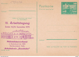 Deutschland DDR Ganzsache/postal Stationary 15. Arbeitstagung Arbeitskreis Eisenbahn 1975 - Trains
