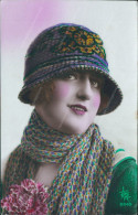 Cc679 Cartolina Fotografica Coloraise Tematica Donne Donnina Cappello Lady Woman - Autres & Non Classés