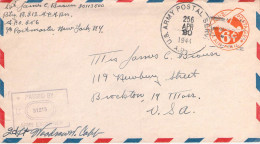 Censored USA Field Post WW2: Battery B 212 Located Batsford, England Posted Army Postal Service 256 20.4.1944. Postal We - Militaria