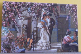 (ART4) ENRIQUE ESTELA ANTON - N° 1 PELANDO LA PAVA - SPANISH ROMANCE - NON VIAGGIATA - Peintures & Tableaux