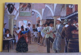 (ART4) ENRIQUE ESTELA ANTON - N° 8 TABERNA TIPICA ESPANOLA - A TIPICAL SPANISH TAVERN - NON VIAGGIATA - Paintings