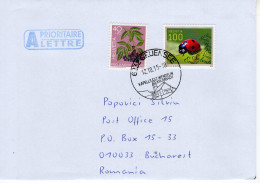 LIECHTENSTEIN: LADY BUG, FLOWER,  Cover Circulated To Romania - Registered Shipping! - Gebraucht