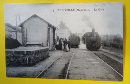 CPA--ANDOUILLE ---LA GARE. - Autres & Non Classés