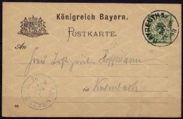 Bayreuth-Kulmbach Bayern 1898 Karte Distributions/Briefträgerstempel B5 (b784 - Autres & Non Classés
