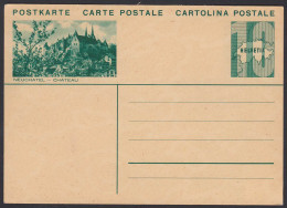 Schweiz - Switzerland 10 R. Postkarte Ganzsache Neuchatel Chateau *   (23771 - Autres - Europe
