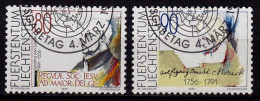 Liechtenstein Mi.1013-14 Used LOYOLA + MOZART 1991    (c126 - Altri & Non Classificati