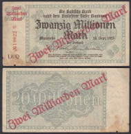 Baden Mannheim 2 Milliarden Mark 1923 Lit. Q Überdruck Starnote  (26992 - Andere & Zonder Classificatie