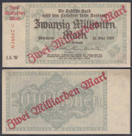 Baden Mannheim 2 Milliarden Mark 1923 Lit. W Überdruck Starnote  (26991 - Autres & Non Classés