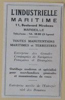 Publicité, L'Industrielle Maritime, Marseille, 1950 - Advertising