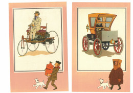 12 FICHES TINTIN VOIR ET SAVOIR PAR HERGE AUTOMOBILE ET 1 MARINE VOIR SCAN - Objets Publicitaires