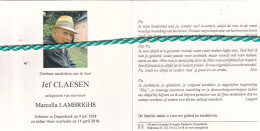 Jef Claesen-Lambrighs, Diepenbeek 1924, 2010. Foto - Obituary Notices