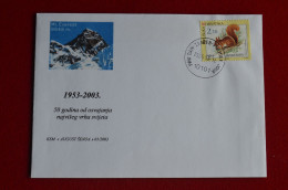 Yougoslavia Souvenir Cover Everest Tenzing Norgay Edmund Hillary Mountaineering Himalaya Escalade Alpinisme - Bergsteigen