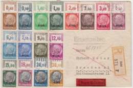 1/2  Deutschland Einschreiben Umschlag DR 1940 Elsass, Mi#1-16 Auf R-Satz-Brief. - Briefe U. Dokumente