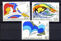 CHYPRE 1980, COURSE VOILIERS, NATATION GYMNASTIQUE, 3 Valeurs, Neufs / Mint. Ref411 - Estate 1980: Mosca