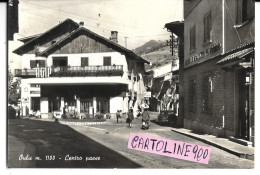 Piemonte-torino-oulx Centro Paese Veduta Piazza Banca Benzinaio Agip Vespa Persone Animata Anni 60 (v.retro) - Autres & Non Classés