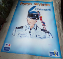 AFFICHE PORTES OUVERTES GENDARMERIE , DESSIN DE NICOLAS VIAL , DIMENSION 60 CM X 40 CM , PLUSIEURS EXEMPLAIRES DE DISPON - Polizei