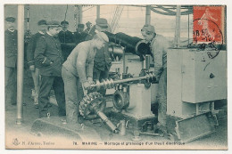 CPA - MARINE - Montage Et Graissage D'un Treuil électrique - Toulon 1907 - Oorlog